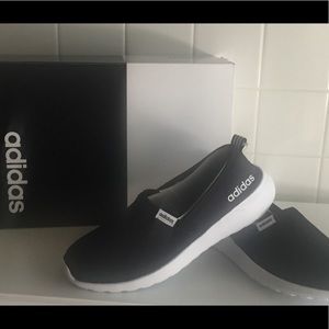 NWT! Adidas cloudfoam slip ons. Black fabric !